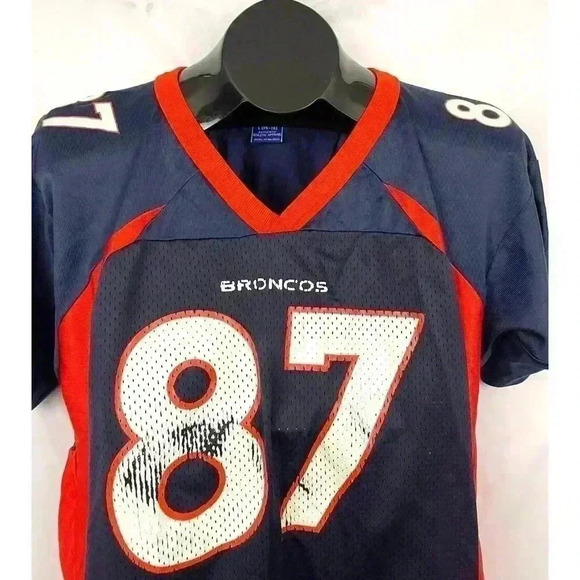 VTG Champion Denver Broncos McCaffrey NFL Football Jersey LARGE Youth #87 - Picture 11 of 12